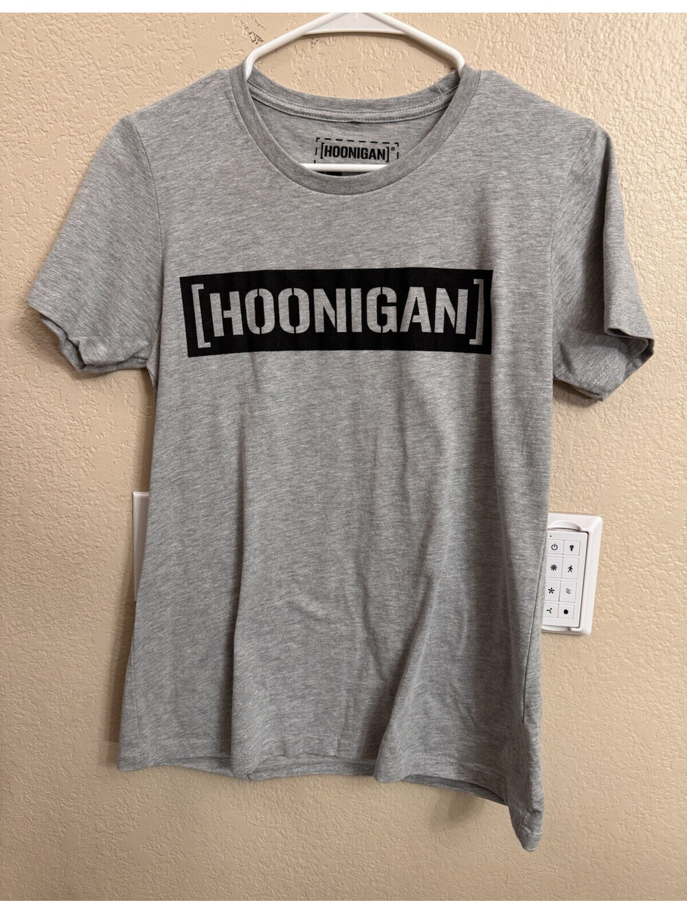 Hoonigan Gray L Regular Fit Unisex Crew Neck Short Sleeve Logo Graphic Women Tee